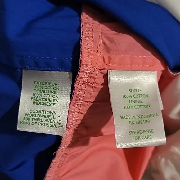 Lilly Pulitzer Emie babydoll Ruffle Top Neon pink, Blue & White Size 10 NWT - Picture 6 of 6